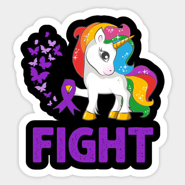 Fight Pancreatic Awareness Unicorn Sticker by Simpsonfft